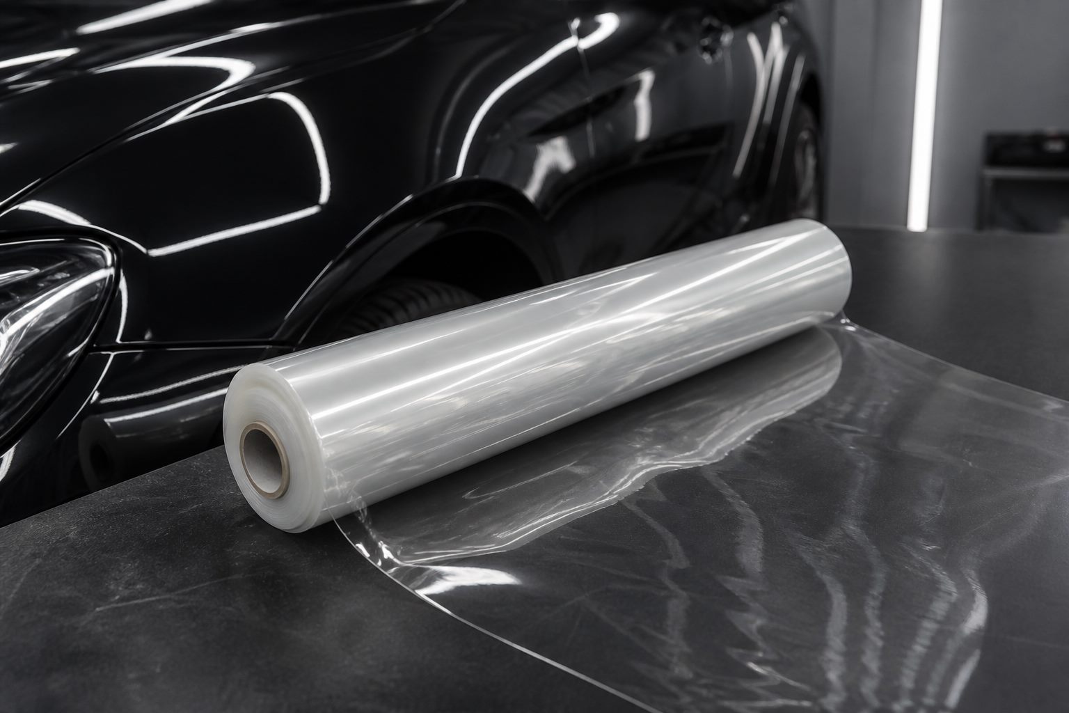 Clear PPF roll ready for professional install